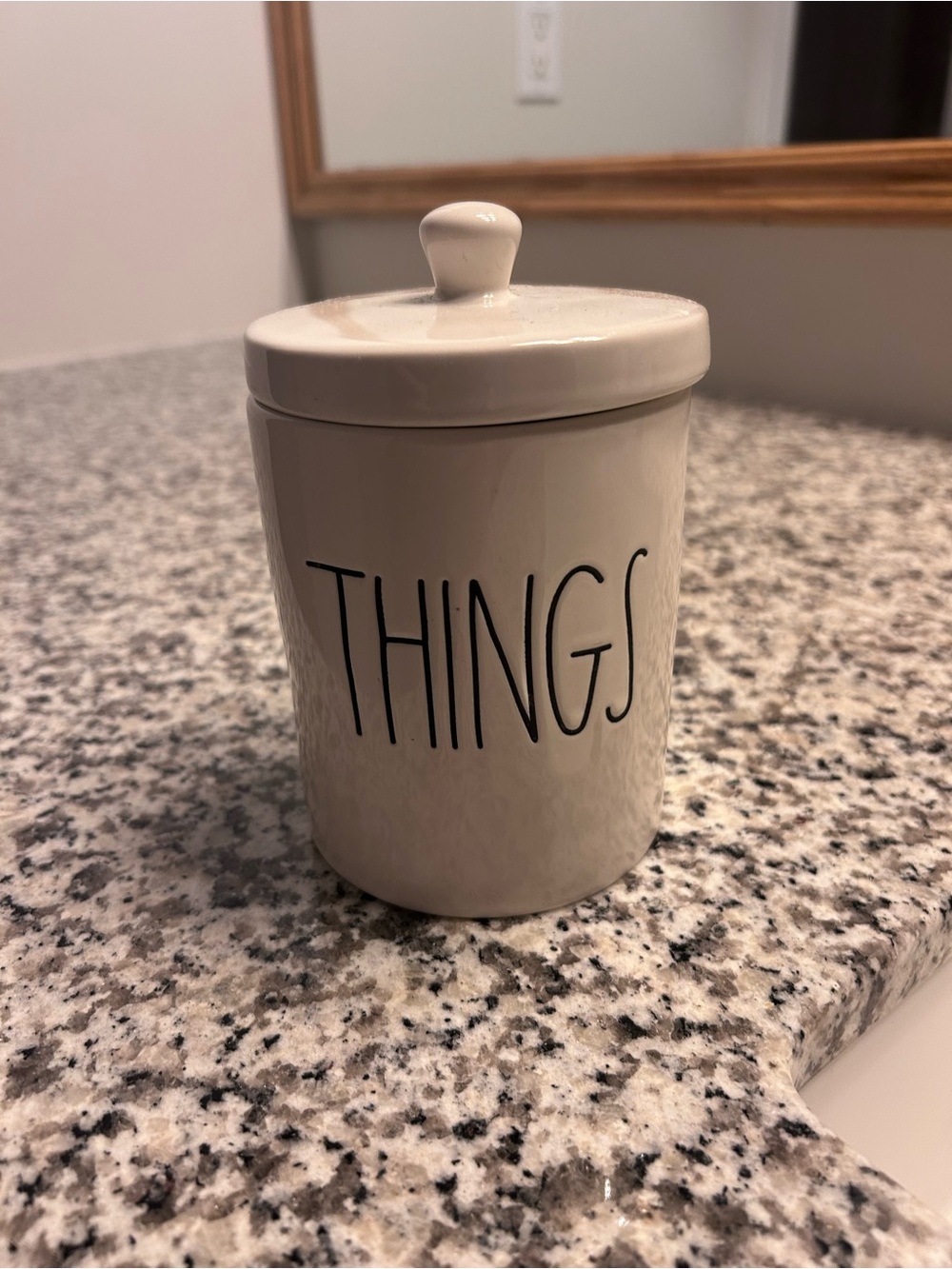 Rae Dunn White Ceramic "THINGS" Canister